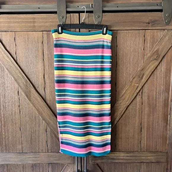 Maeve by Anthropologie Lana Striped Pencil Midi Skirt Size Small EUC - Picture 4 of 8